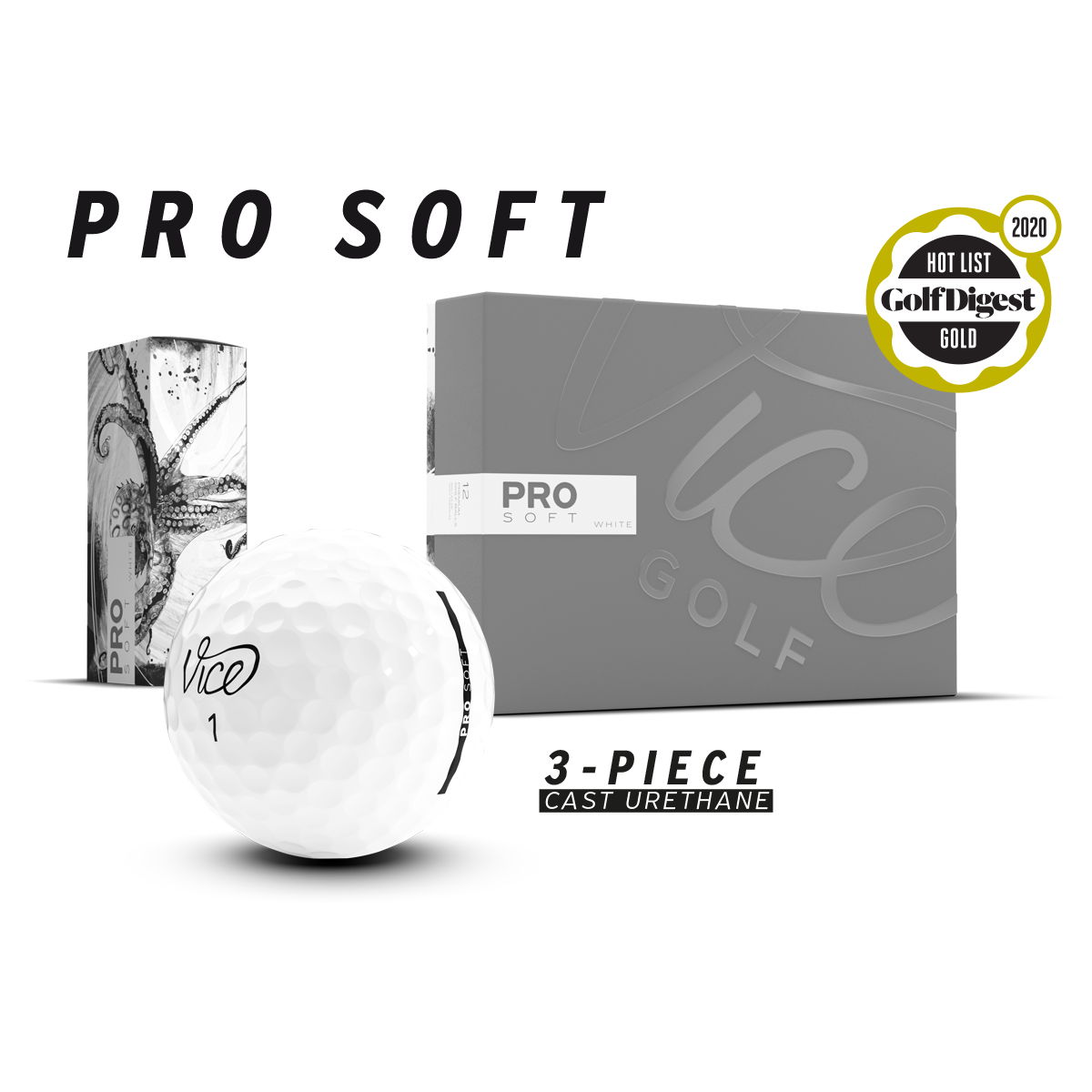 Pelotas de Golf Vice PRO Soft White